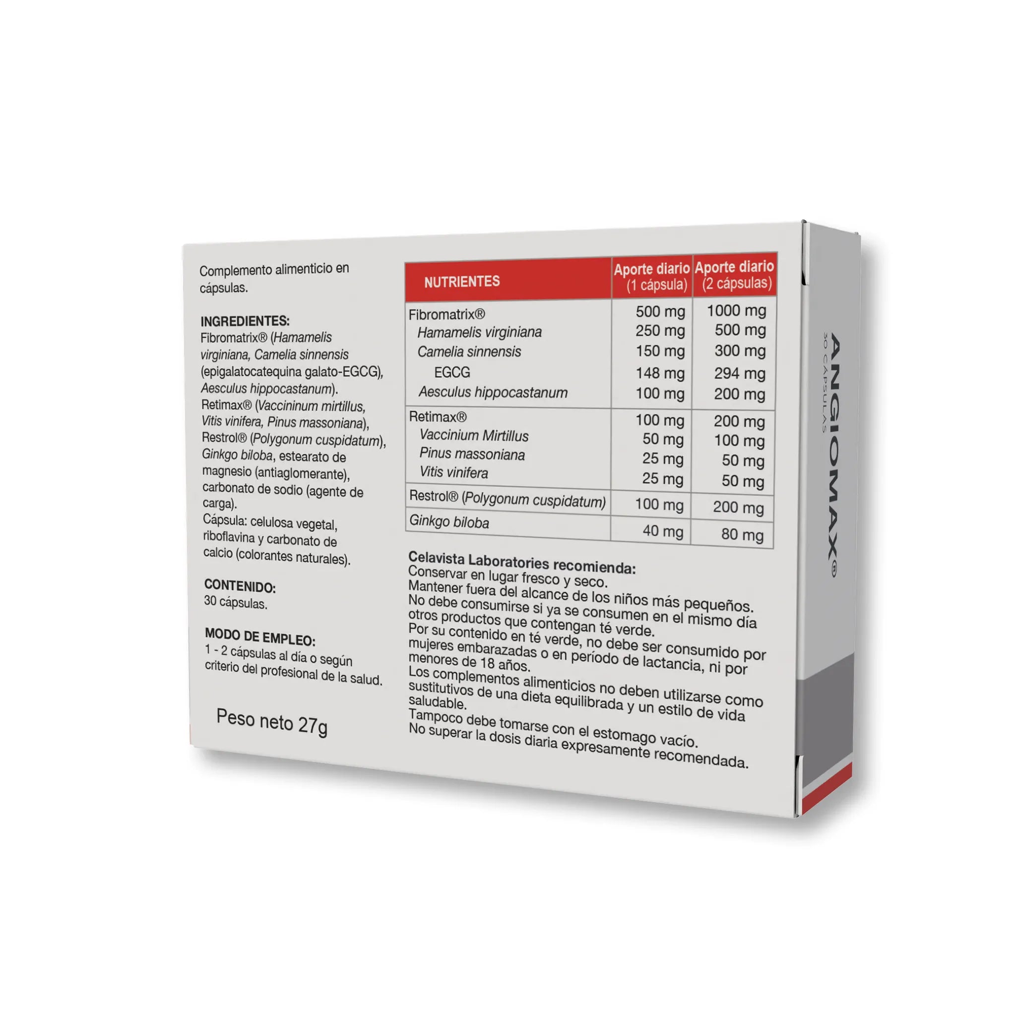 Angiomax 30 cápsulas para circulación sanguínea varices hemorroides