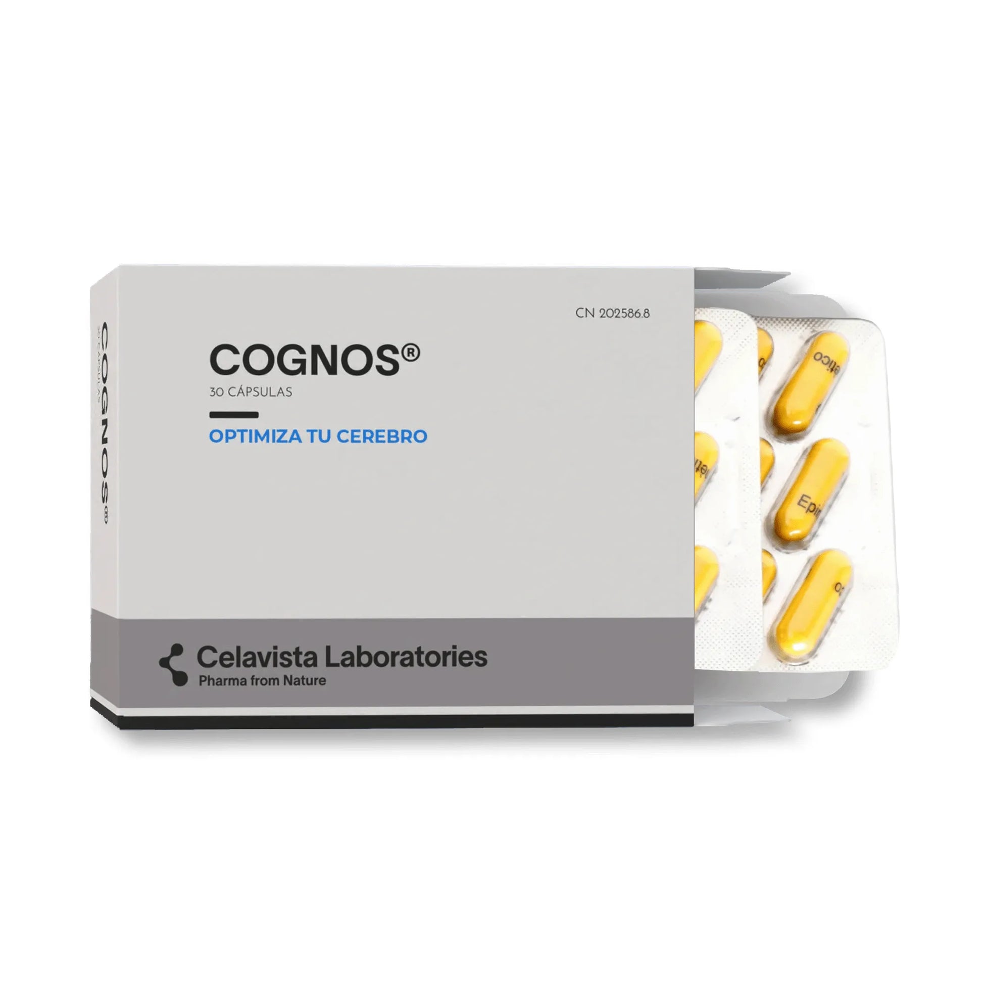 Suplemento natural para la memoria con BM50 y Ginkgo biloba - Cognos vista delantera