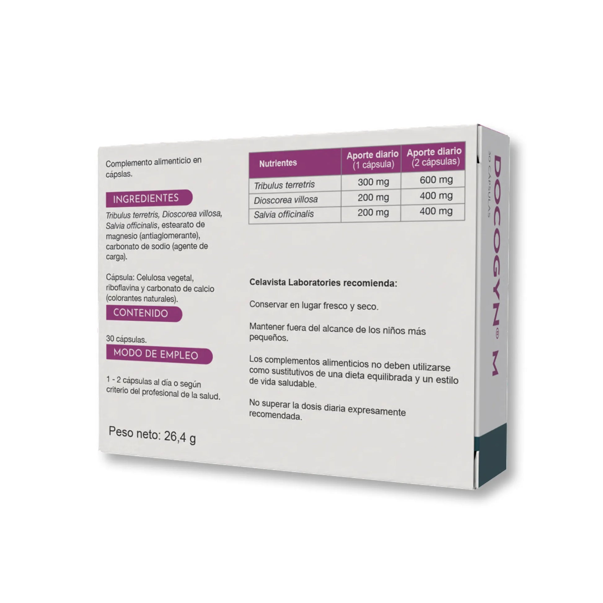 Suplementos para la menopausia sudores nocturnos e insomnio - Docogyn M tratamiento vista anterior